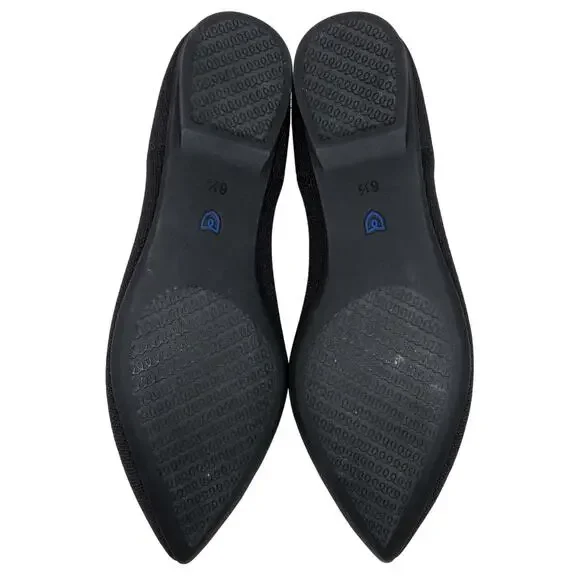 Rothy's The Point II Black Flats Pointed Toe In Love Insole Ballet Flats 6.5 - Picture 6 of 13